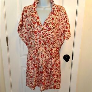 Jessica Simpson Floral Romper - pink and white